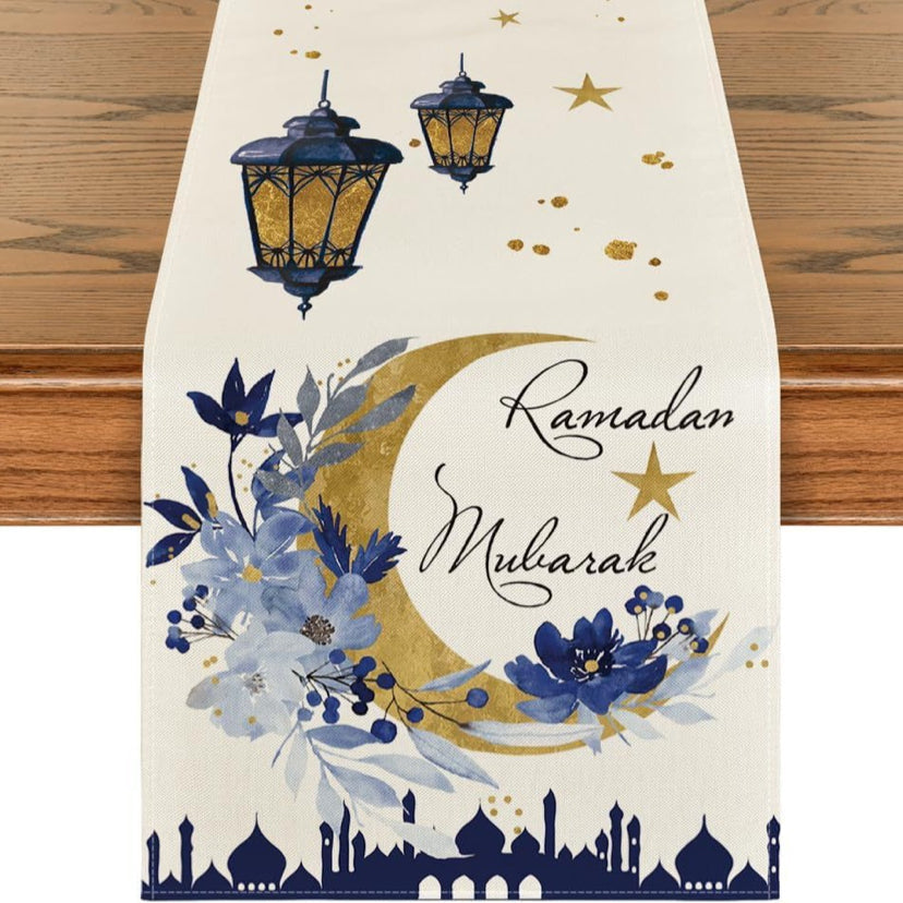 Printed Moon Castle House Tablecloth Home Decoration Party Festival Atmosphere Table Flag