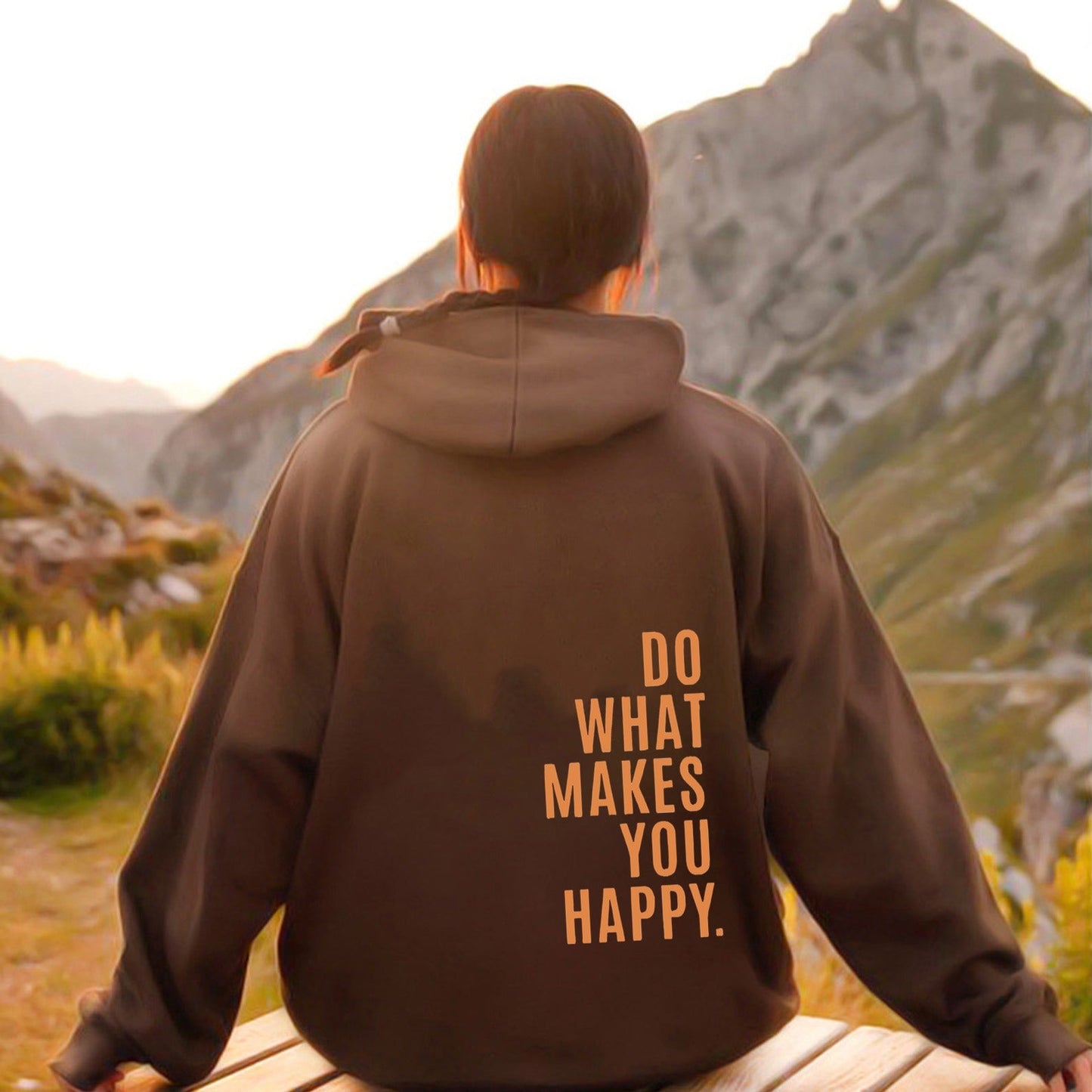 Do What Makes You Happy Off Shoulder Hoodie