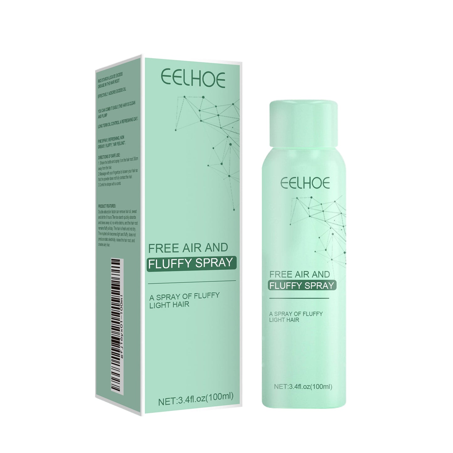 No-Wash Dry Hair Spray, Air Fluffiness Remove Oil Dry And Cool Shampoo-free Dry Hair Agent