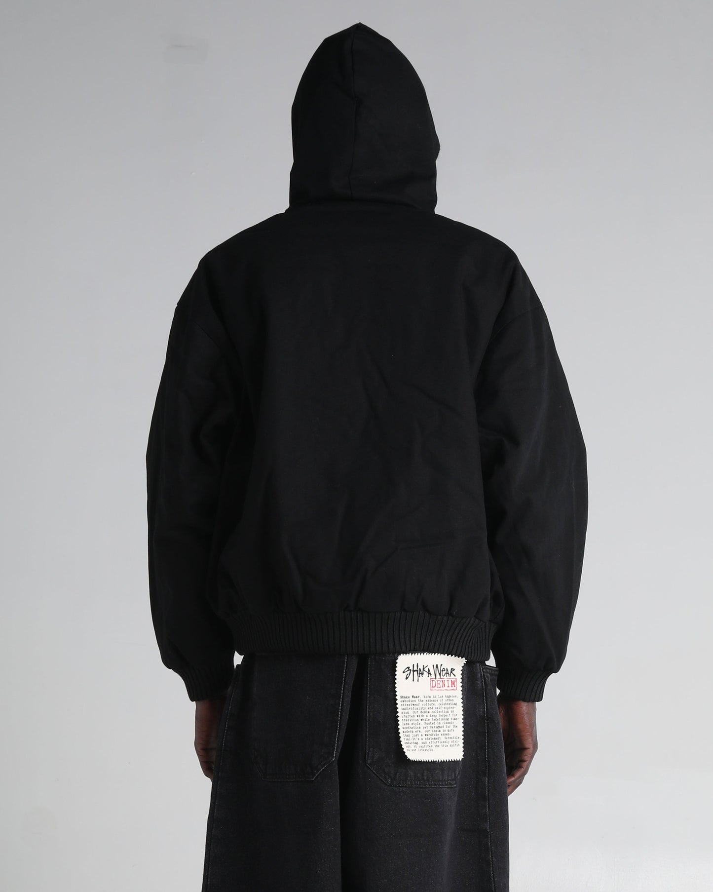 Aged Canvas Hoodie with Fur
