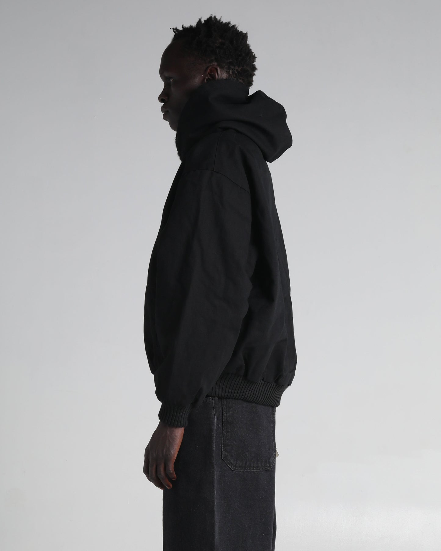 Aged Canvas Hoodie with Fur