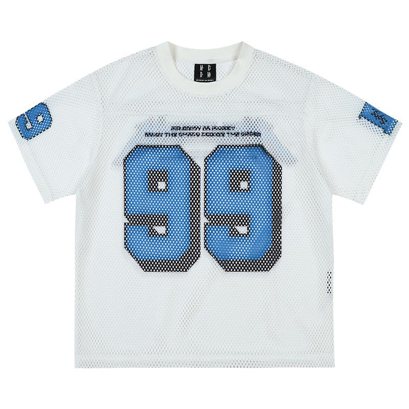 Retro Harajuku Style Short-Sleeved Jersey T-Shirt