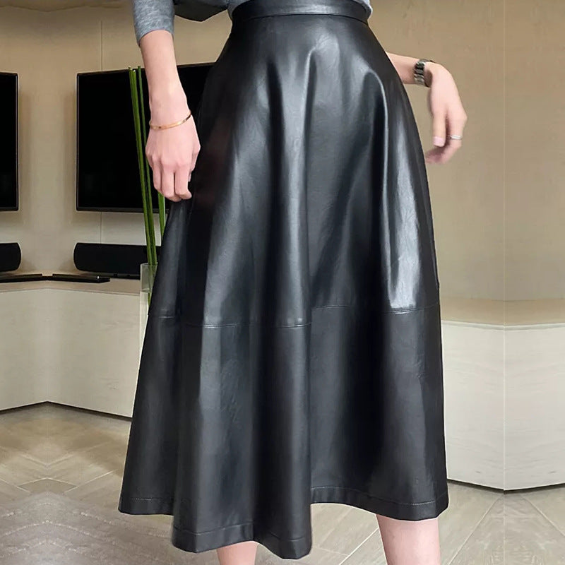 Harajuku Style  Leather Half Skirt for Women