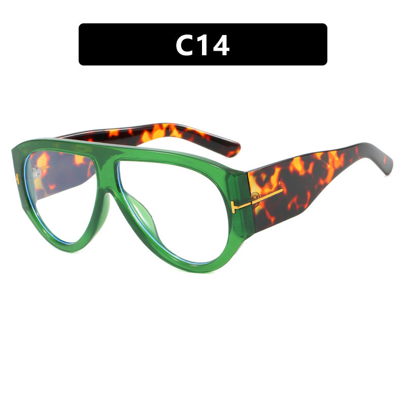 T-shaped large frame sunglasses, pilot's toad fashion cross-border sunglasses, personalized women's sunglasses
