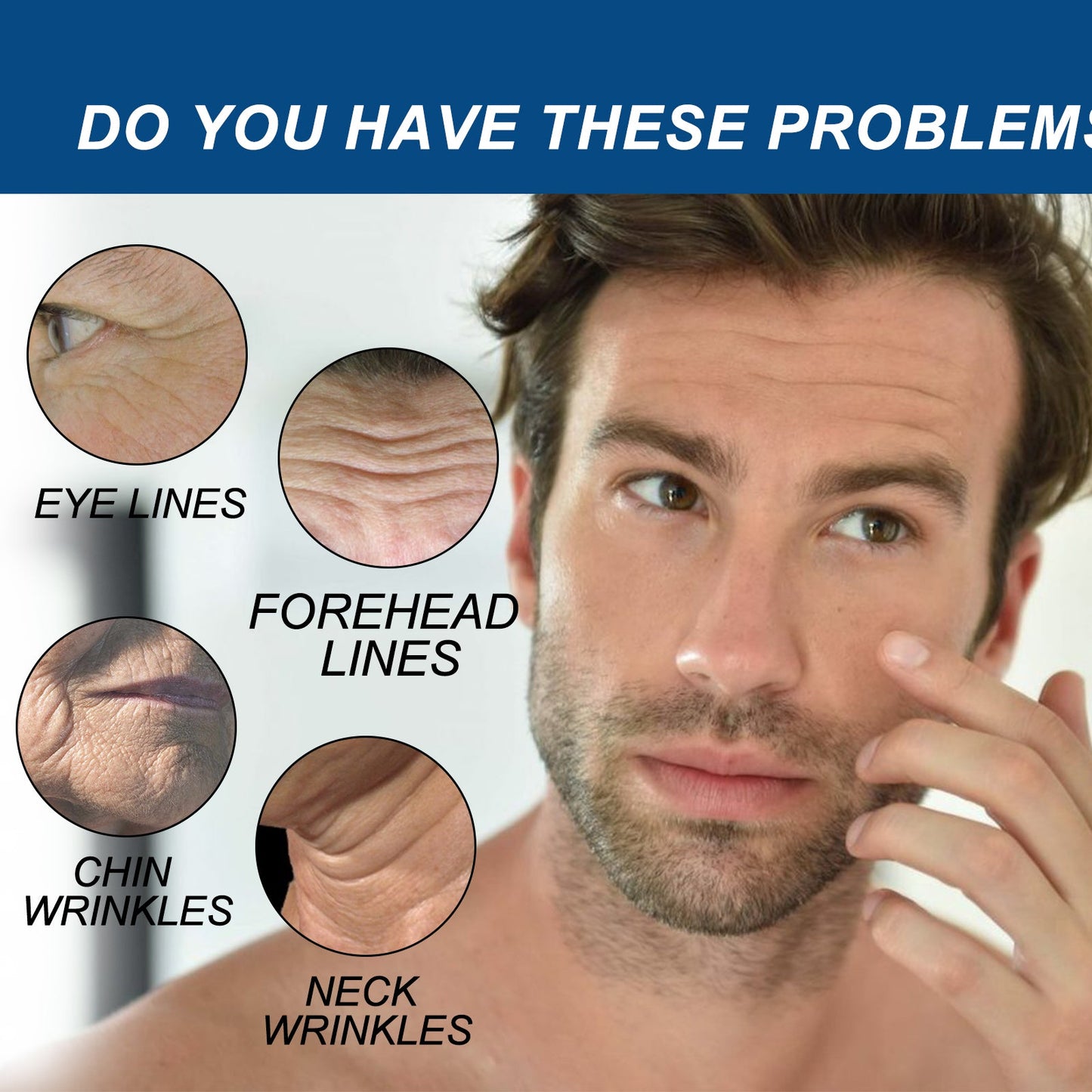 Collagen Wrinkle Remover Cream for Men, Anti Aging Fade Fine Lines Tightening Hydrating Cream