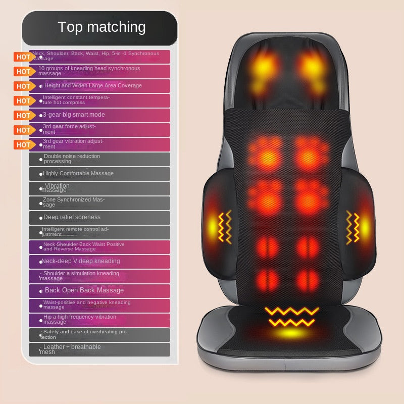 Shoulder Neck Lumbar Massage Cushion Home Cervical Back Walking Massager Waist Kneading Vibration Massage Pad