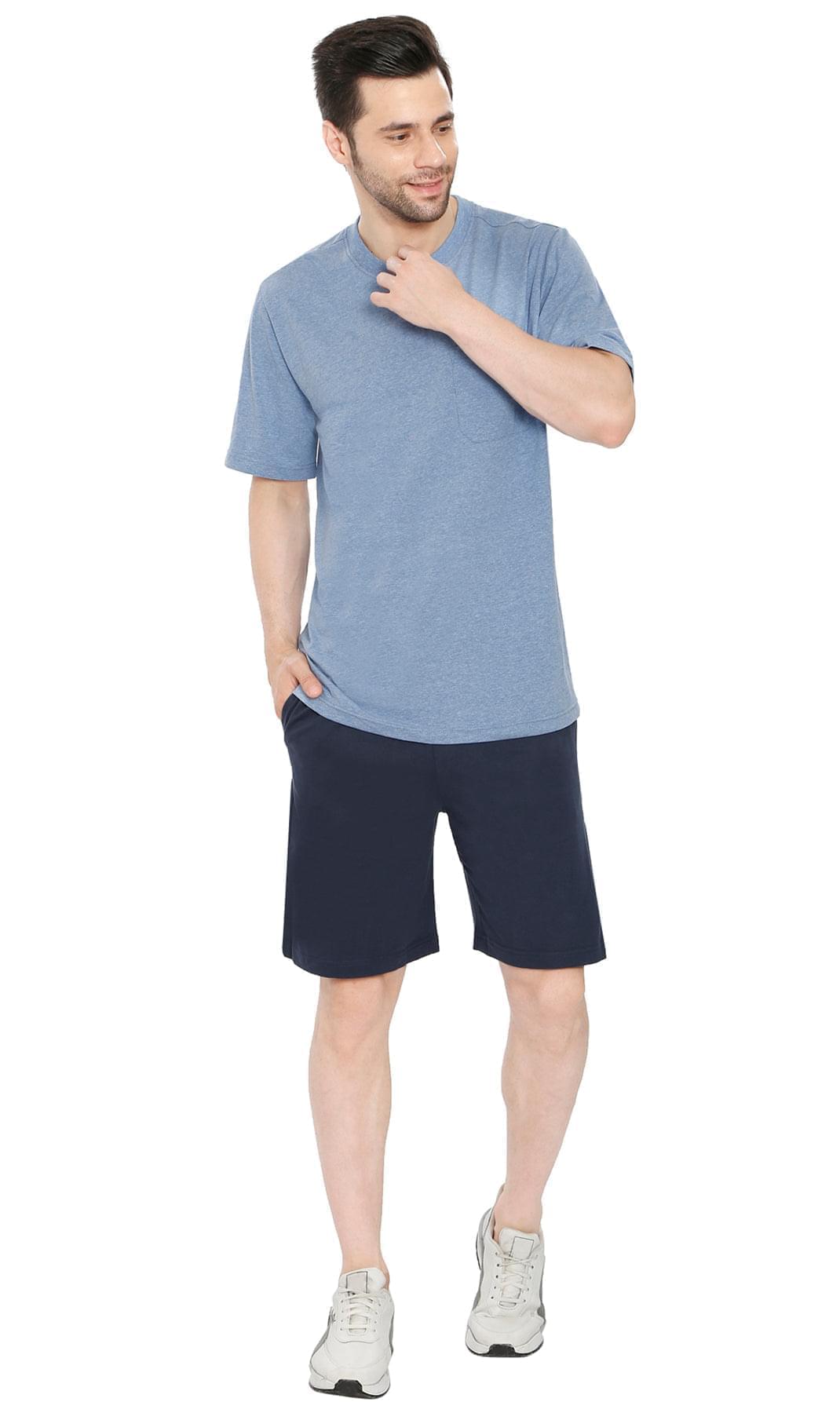 Men’s Heavyweight Short Sleeve Crew Neck T-Shirt – Regular Fit Cotton Blend with Chest Pocket