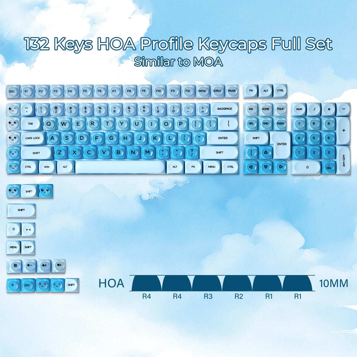 XVX Foundation Series HOA Profile Translucent PBT+PC 132-Key Keycap Set