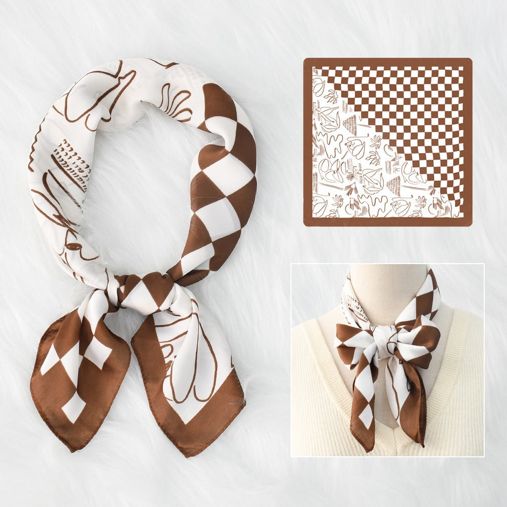 Silk Scarf Women's Sunscreen Beach Imitation Silk Versatile Silk Scarf Neckband
