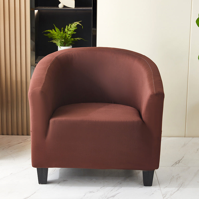 Elastic solid color semi-circular sofa cover, internet cafe, sand caf é, hotel leisure booth, all inclusive, single sofa chair cover