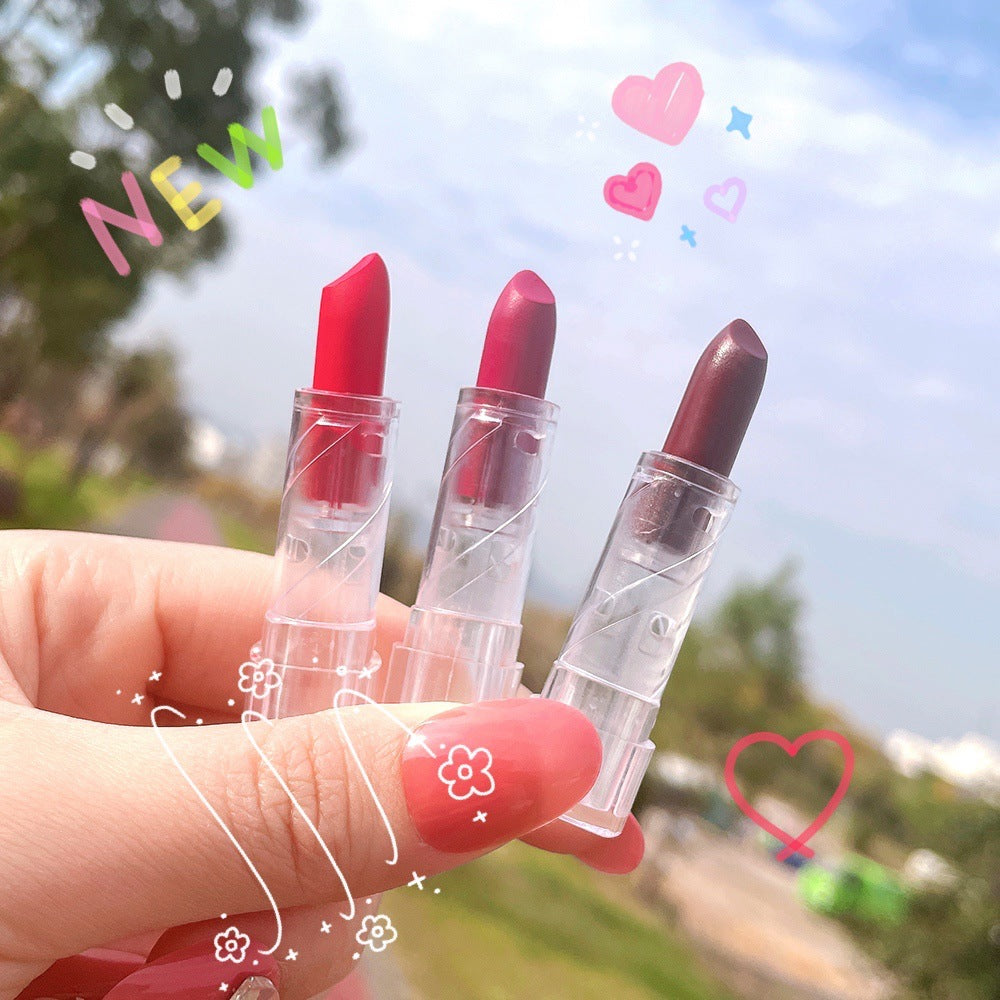 Transparent Shell Lipstick Matte Peach Pink Student Model Plain White Lipstick Sample Lipstick
