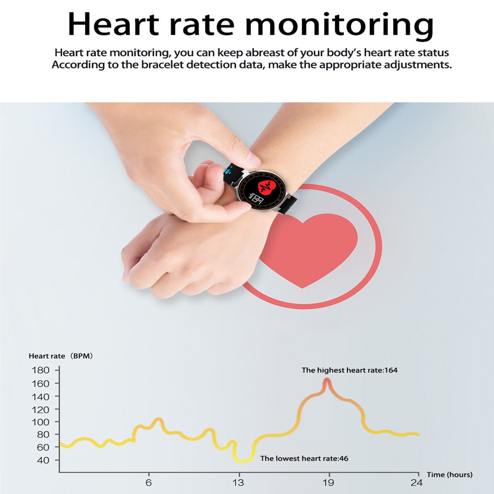 Beseneur L8 Smart Bracelet Heart Rate Minitor Blood Pressure IP68 Waterproof Fitness Band Bluetooth Sport Wristband for Swimming