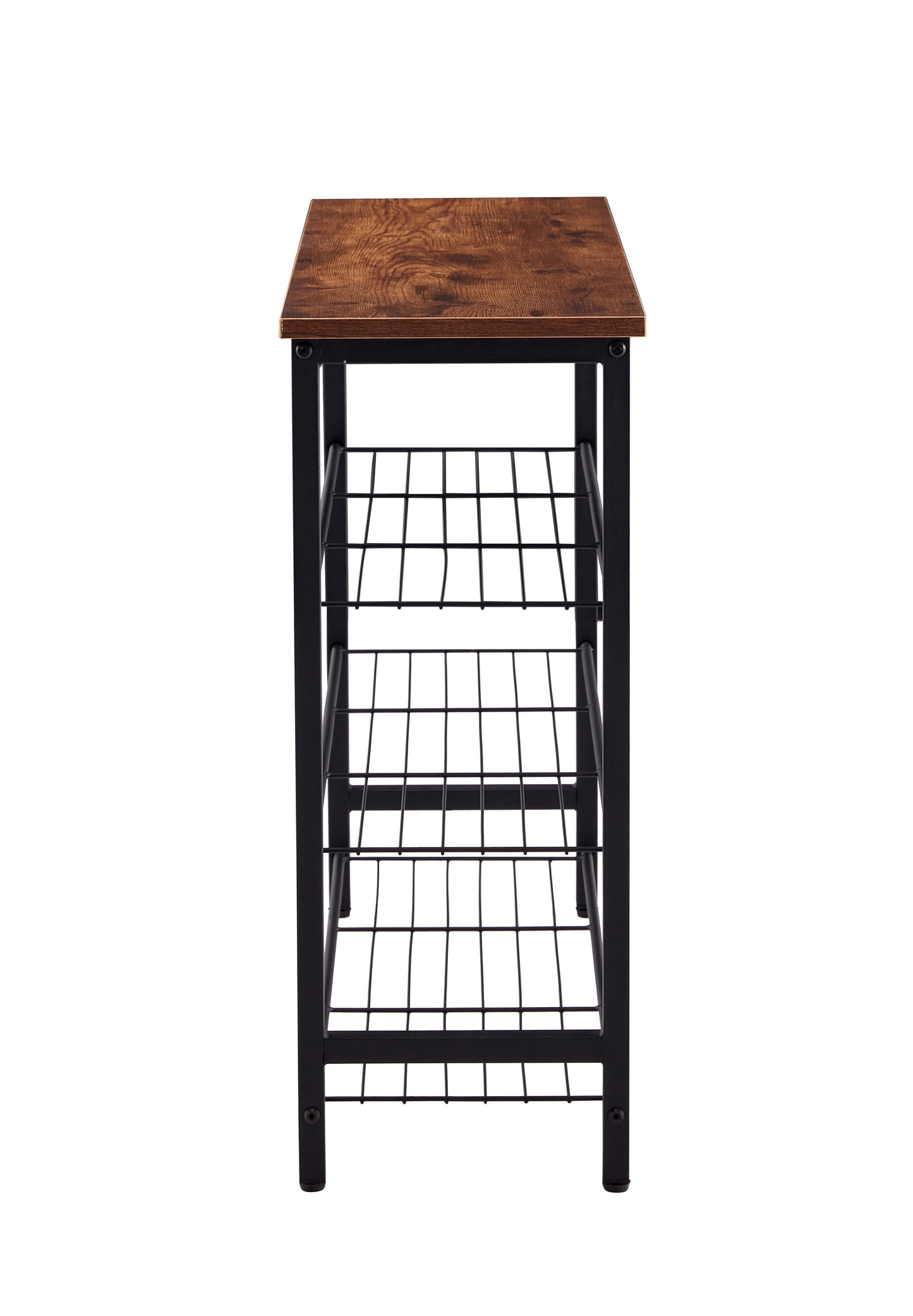 DN 4-Tier Metal Shoe Rack, Modern Multifunctional Shoe Storage Shelf with MDF Top Board, 1 pc per carton