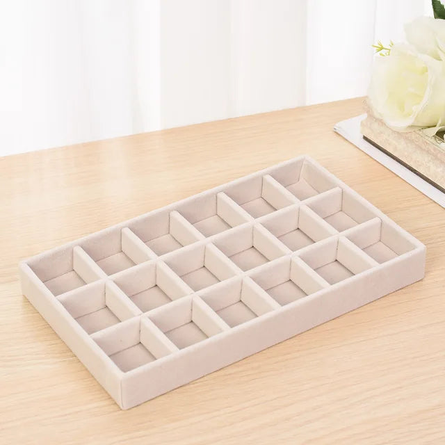 Plush jewelry storage box jewelry box rings earrings bracelets necklaces storage display shelf