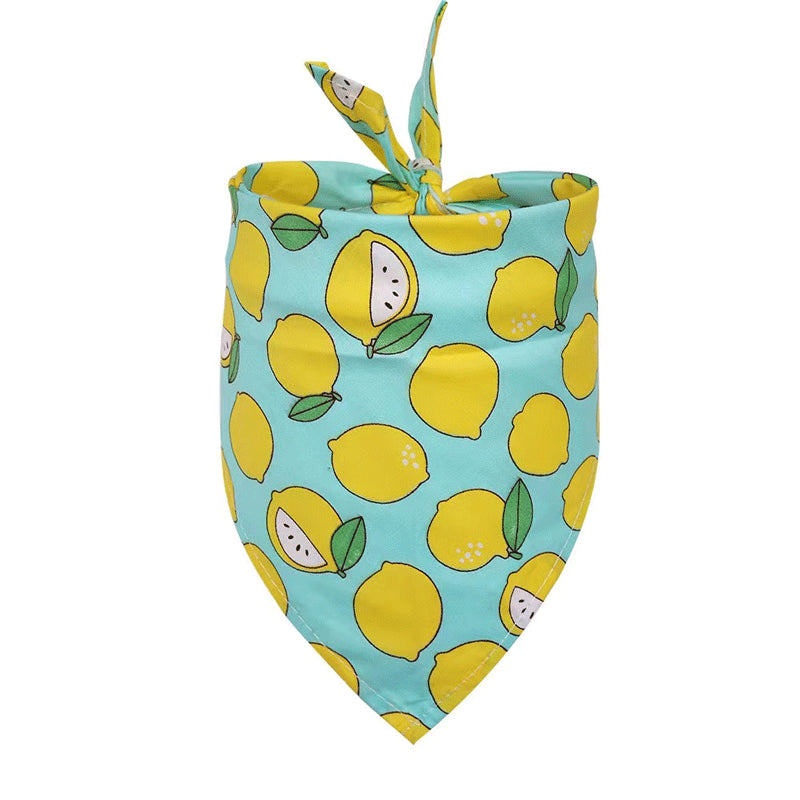 Pet Accessories Summer Pet Drool Towel Fruit Style Pet Scarf Pure Cotton Dog Triangle Scarf