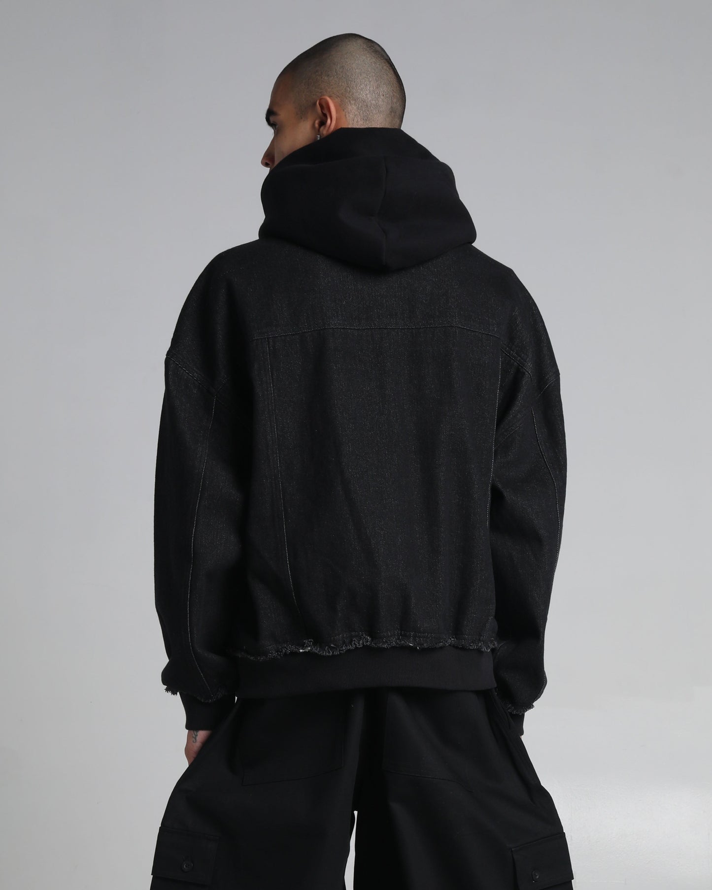 Destroyed Hooded Denim Jacket