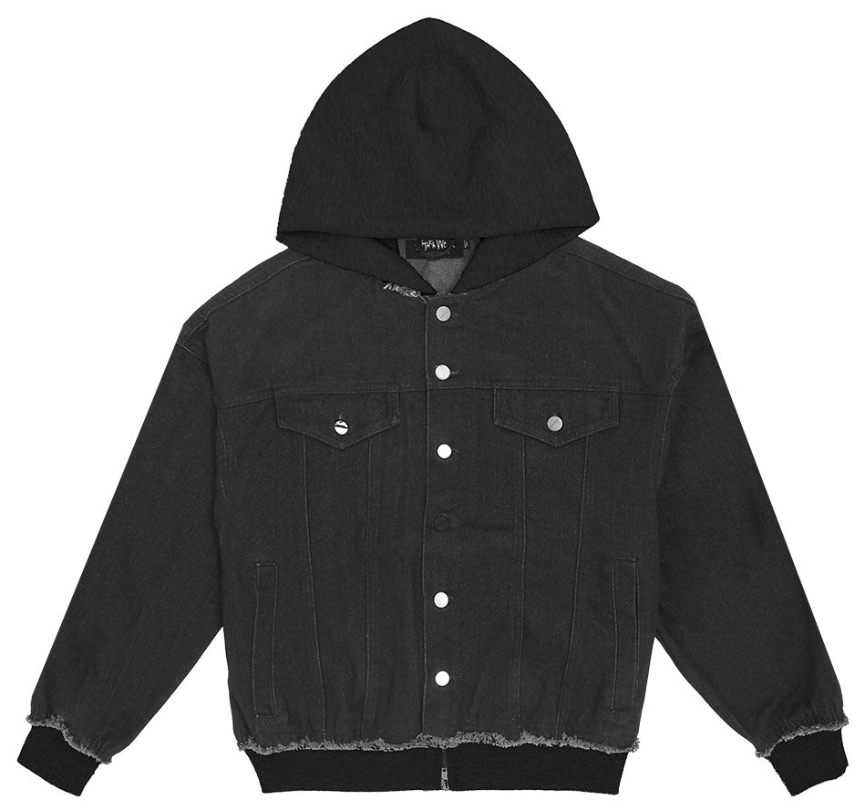 Destroyed Hooded Denim Jacket