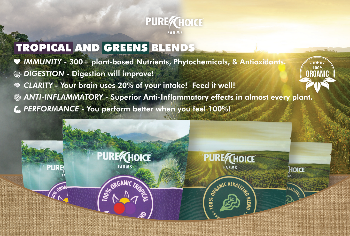 Organic Tropics & Raw Greens Micronutrient Powders
