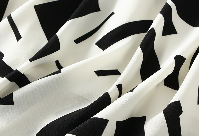 Harajuku Geometric Chiffon Skirt - Vintage A-Line Fashion