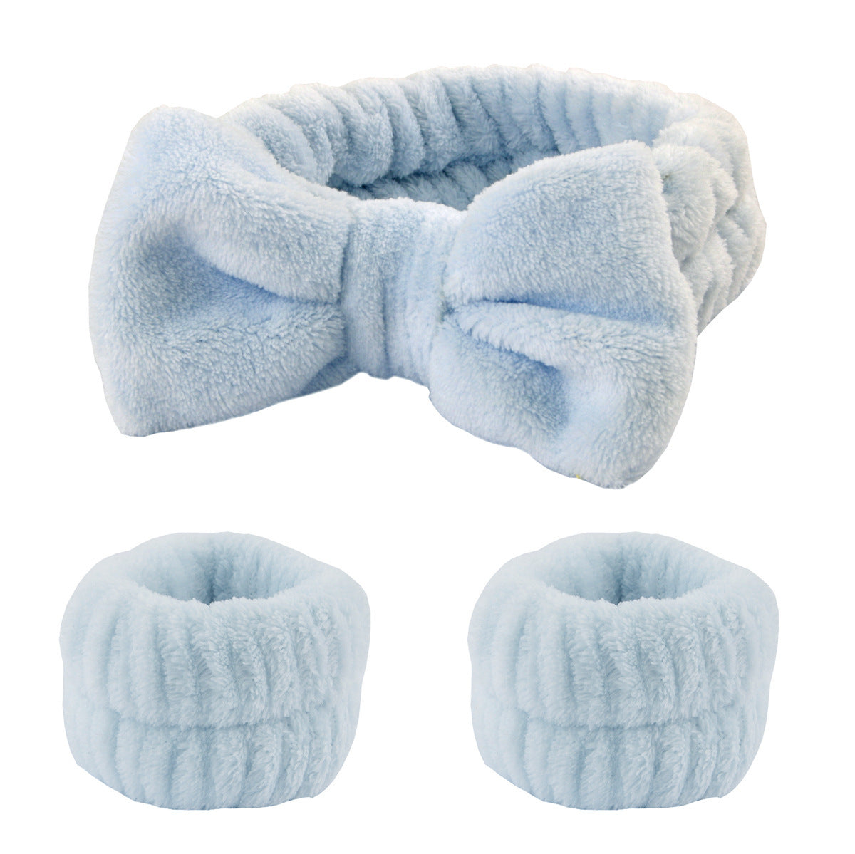 Wash face headband waterproof wrist strap set butterfly bow simple headband wrist 3-piece set