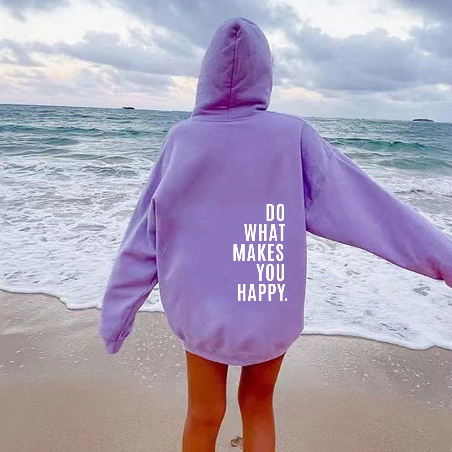 Do What Makes You Happy Off Shoulder Hoodie