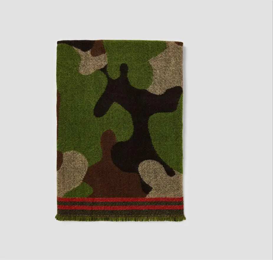 Harajuku Style Cashmere Camo Scarf - Cozy  Wrap