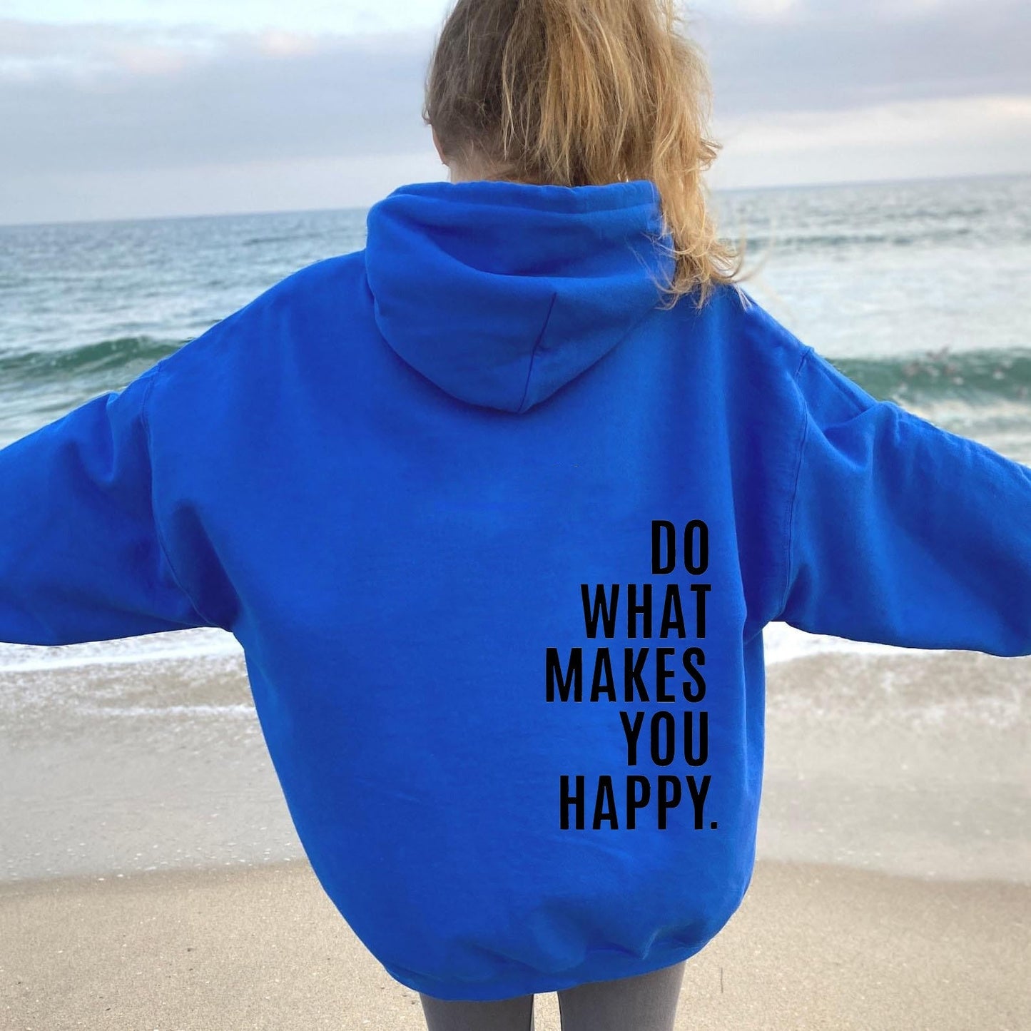 Do What Makes You Happy Off Shoulder Hoodie