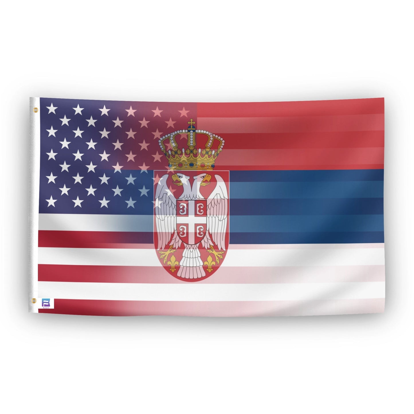 Serbian American Hybrid Flag