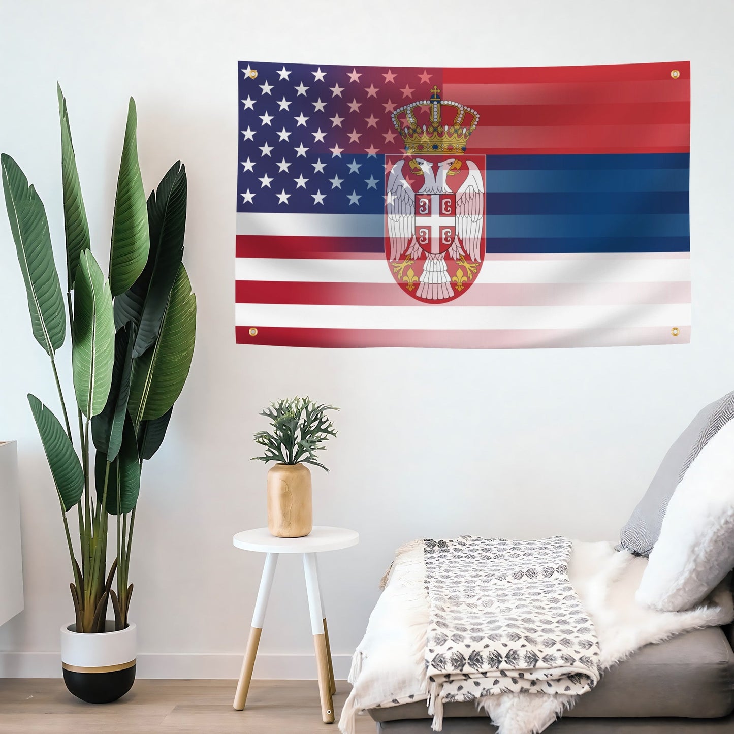 Serbian American Hybrid Flag