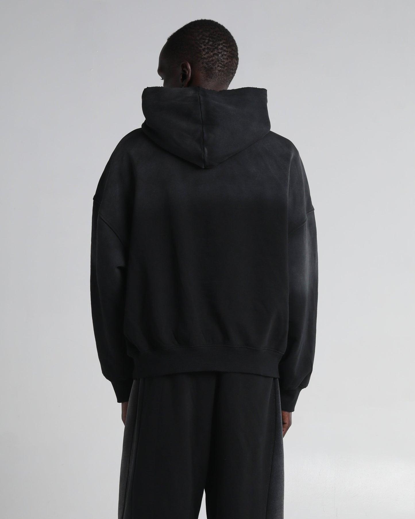 Garment Dye Distressed Drop Shoulder Hoodie