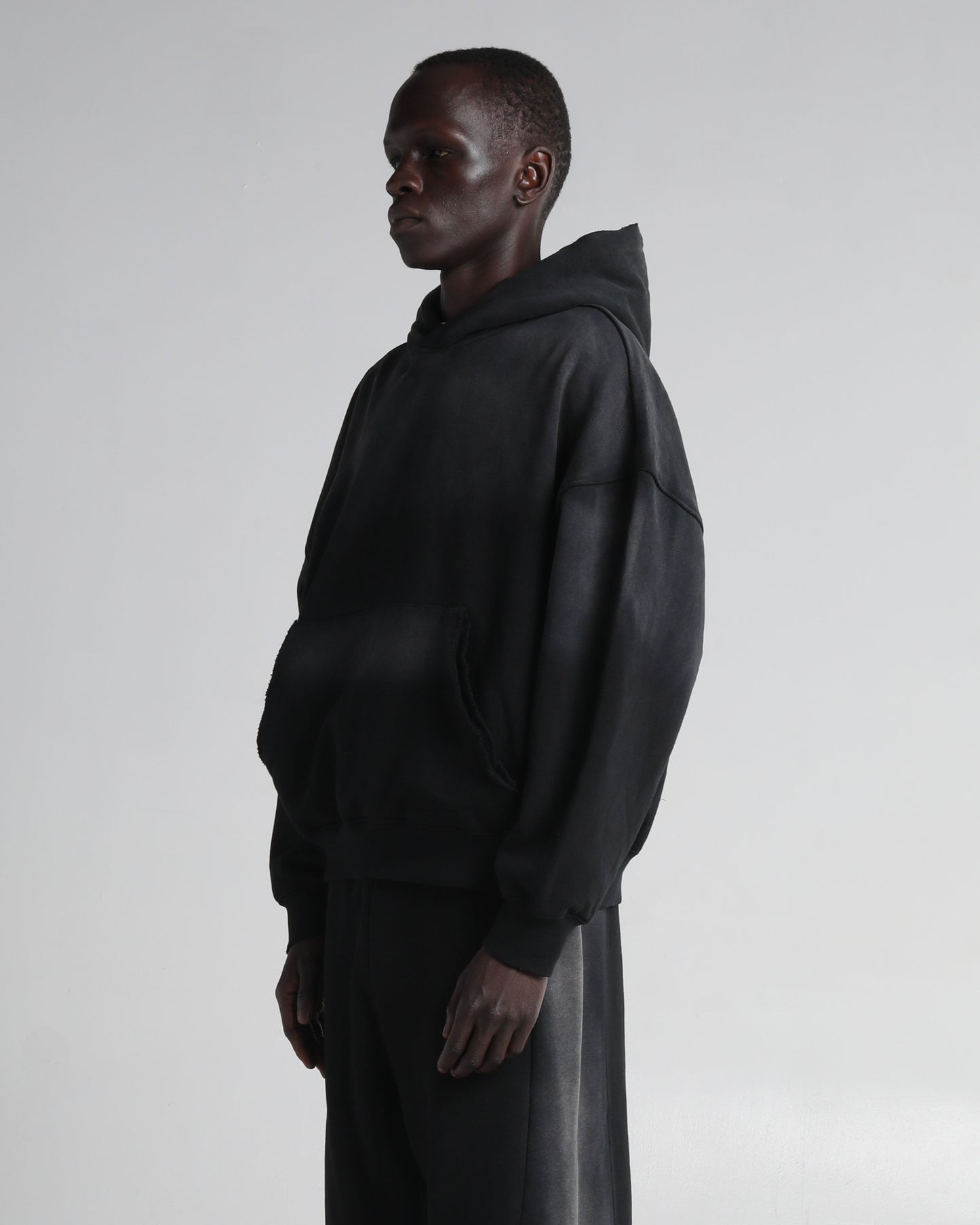 Garment Dye Distressed Drop Shoulder Hoodie