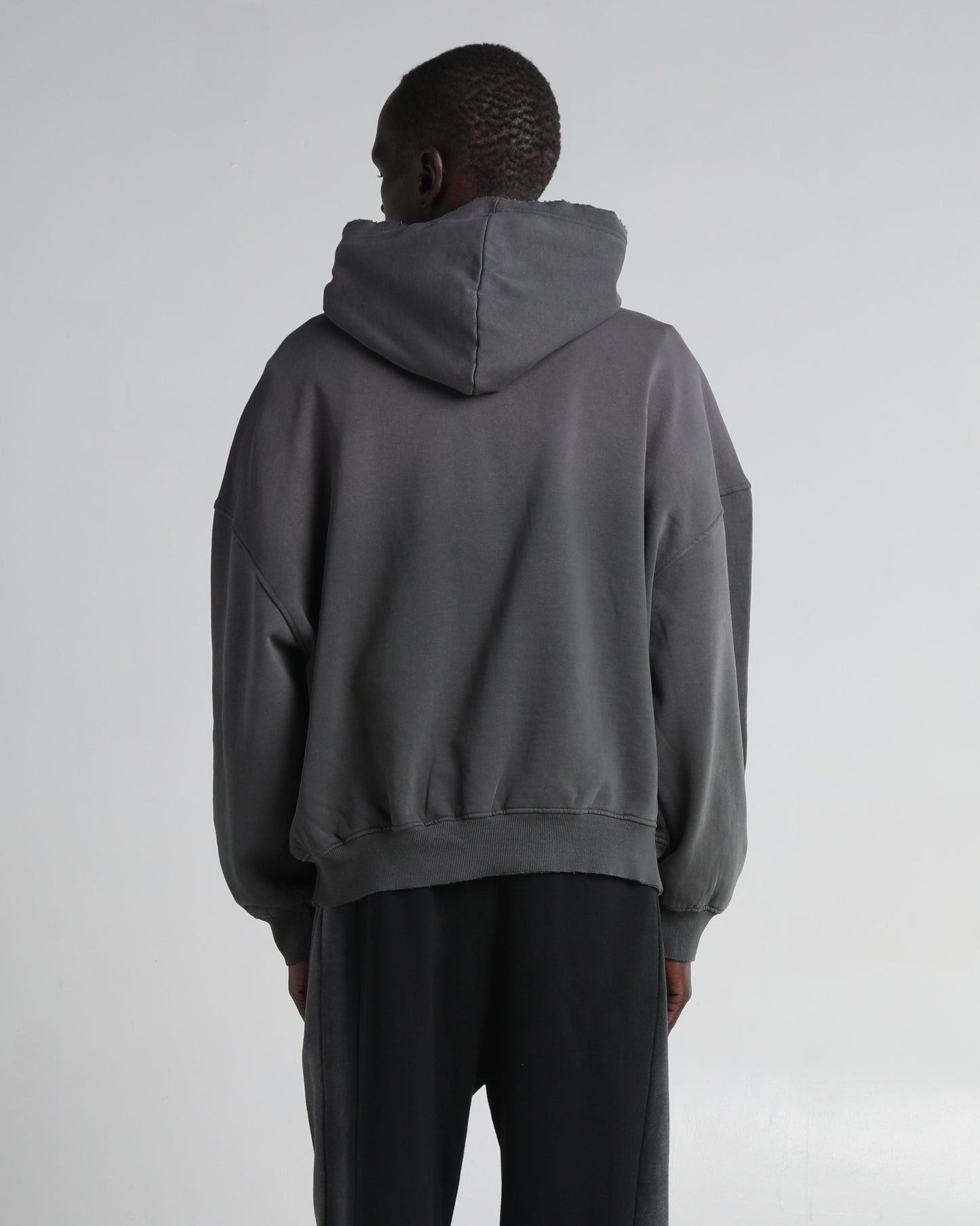 Garment Dye Distressed Drop Shoulder Hoodie
