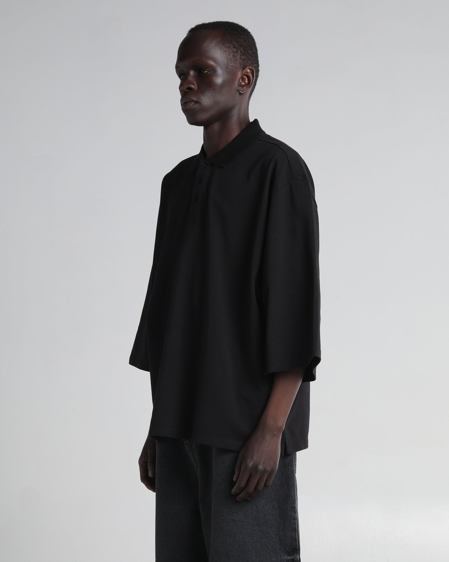 Garment Dye Drop Shoulder Polo Shirt