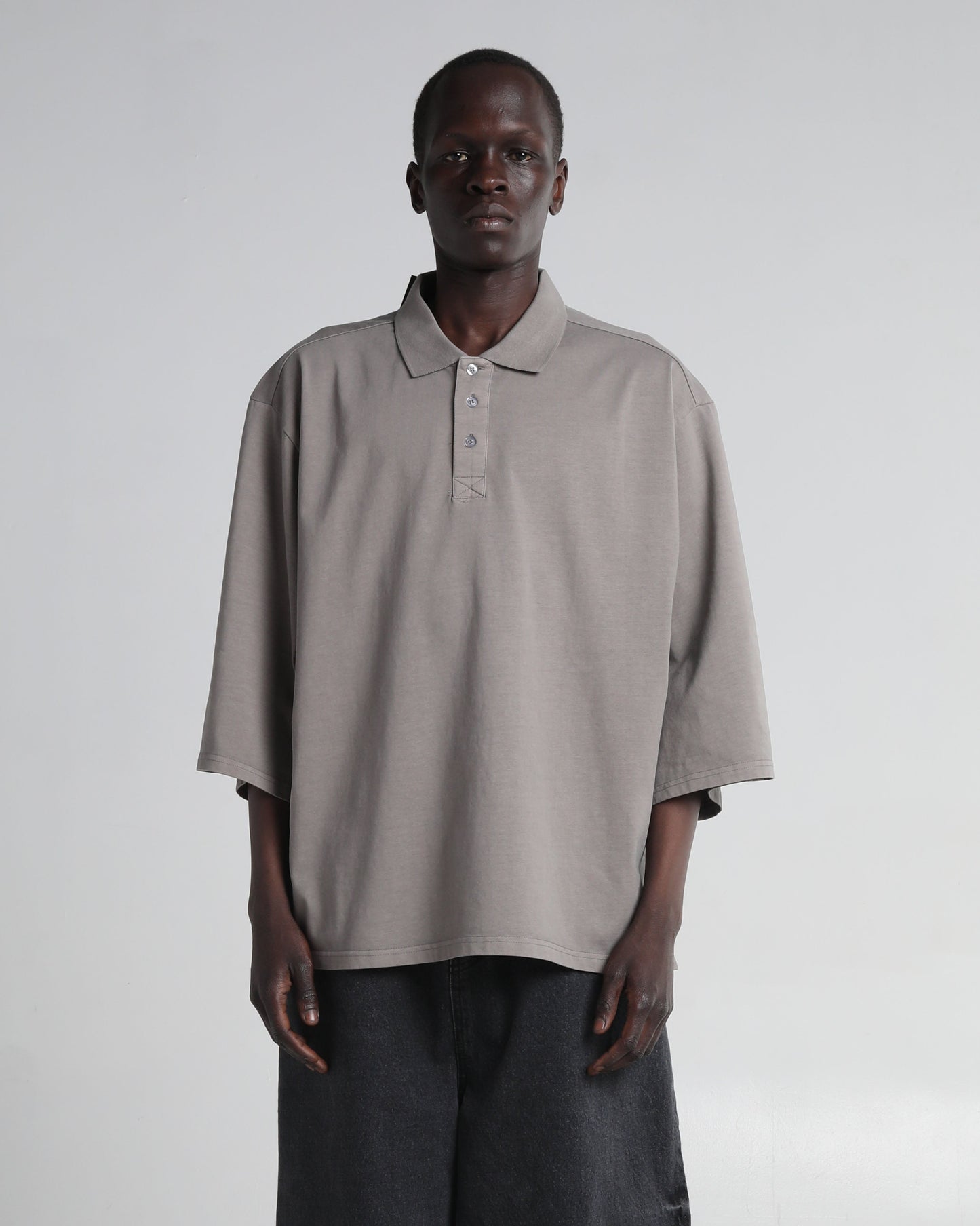 Garment Dye Drop Shoulder Polo Shirt