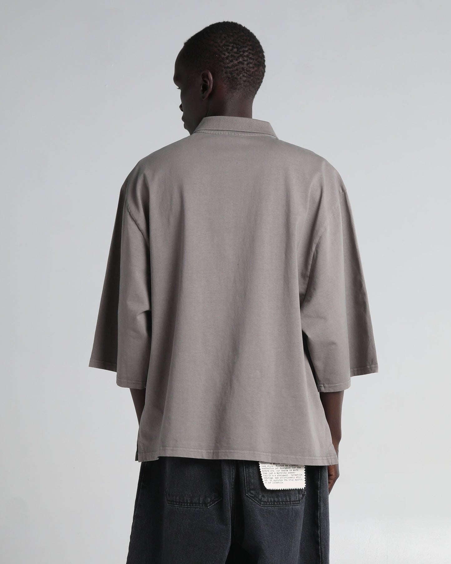 Garment Dye Drop Shoulder Polo Shirt