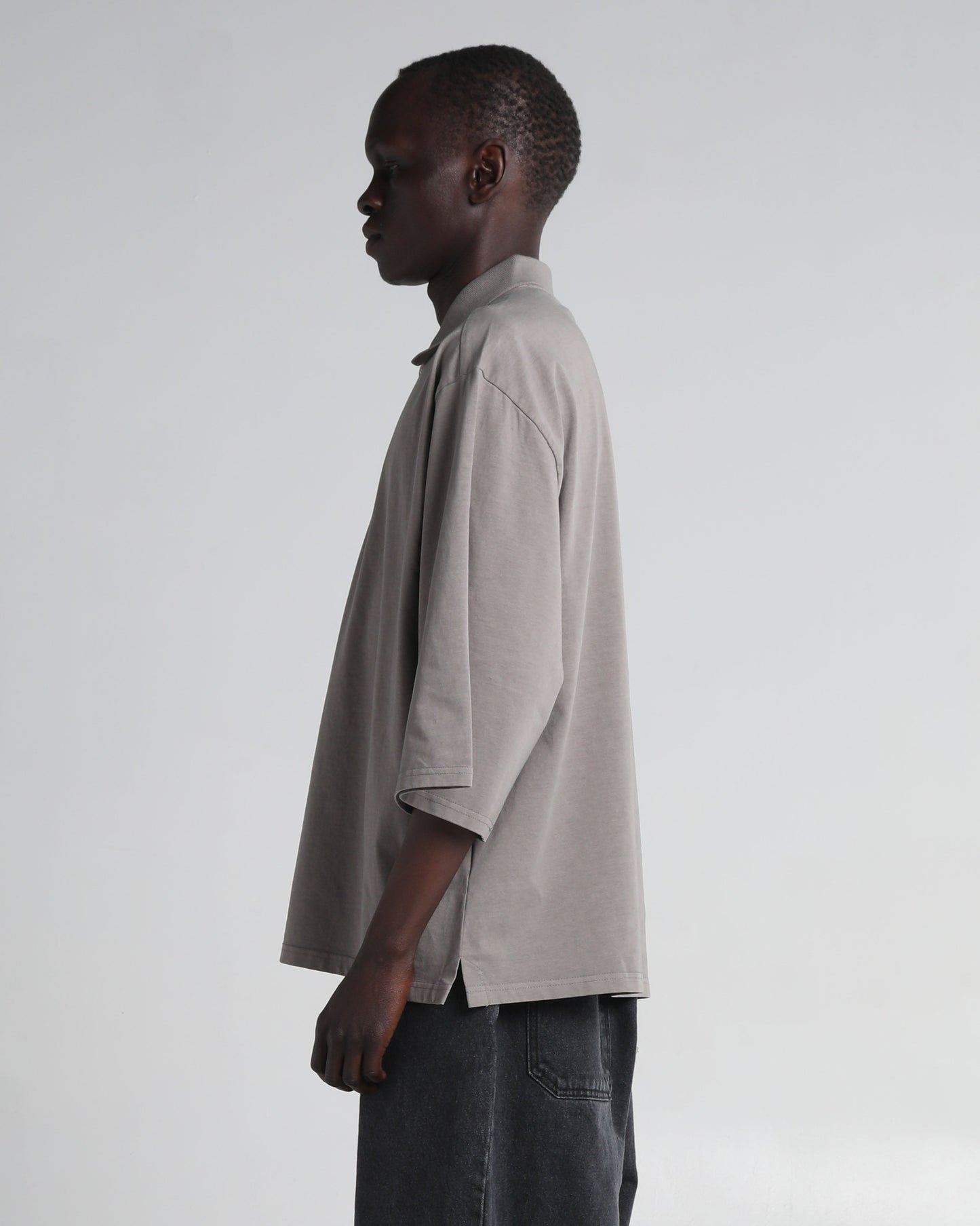 Garment Dye Drop Shoulder Polo Shirt