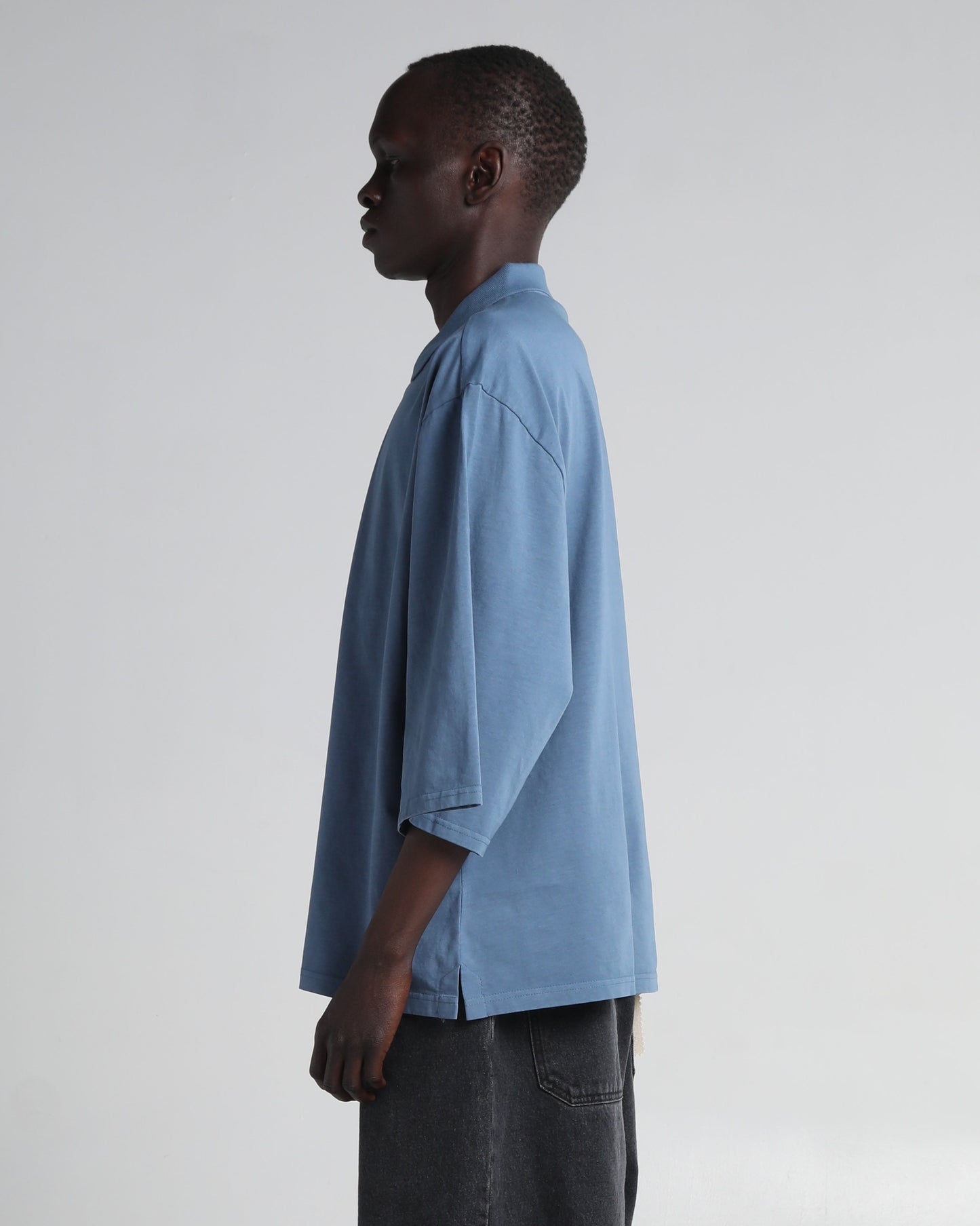 Garment Dye Drop Shoulder Polo Shirt