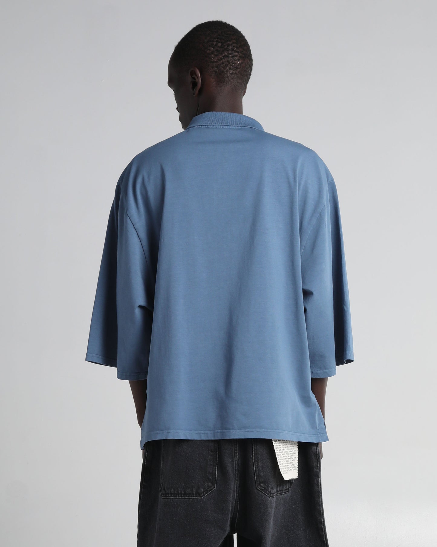 Garment Dye Drop Shoulder Polo Shirt