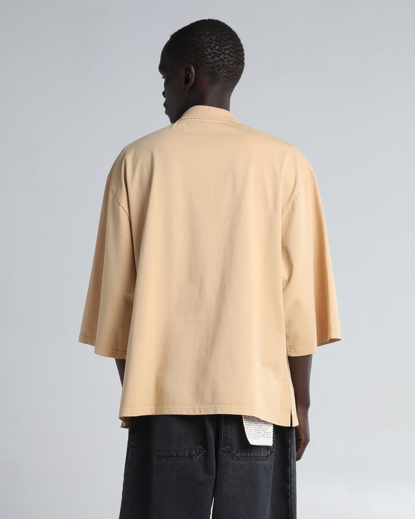 Garment Dye Drop Shoulder Polo Shirt