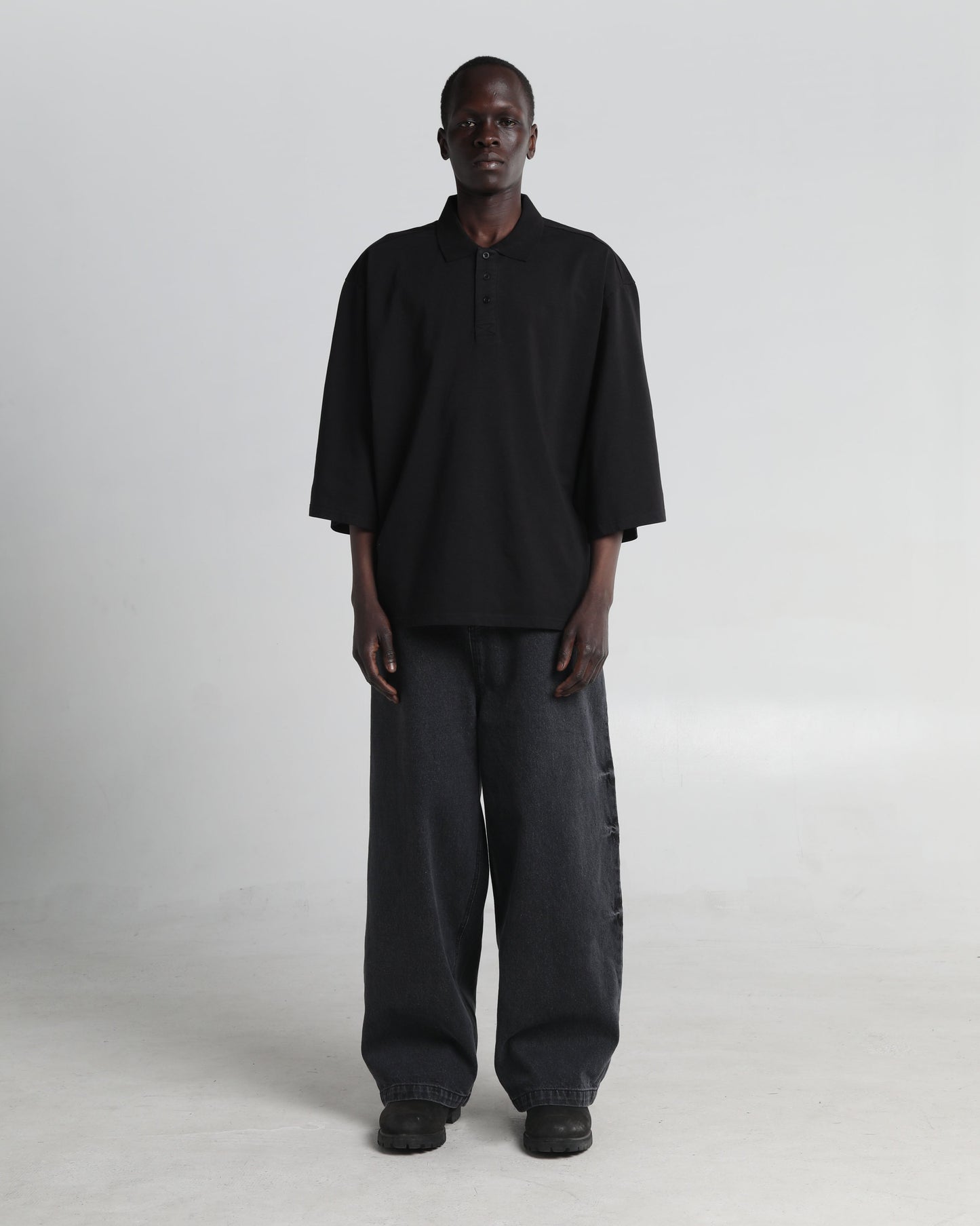 Garment Dye Drop Shoulder Polo Shirt
