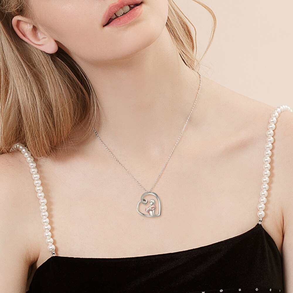 925 Sterling Silver Dog Necklace Lovely Animal Heart Pendant Necklace Fashion Christmas Mother Day Jewelry For Women,Pet Lover