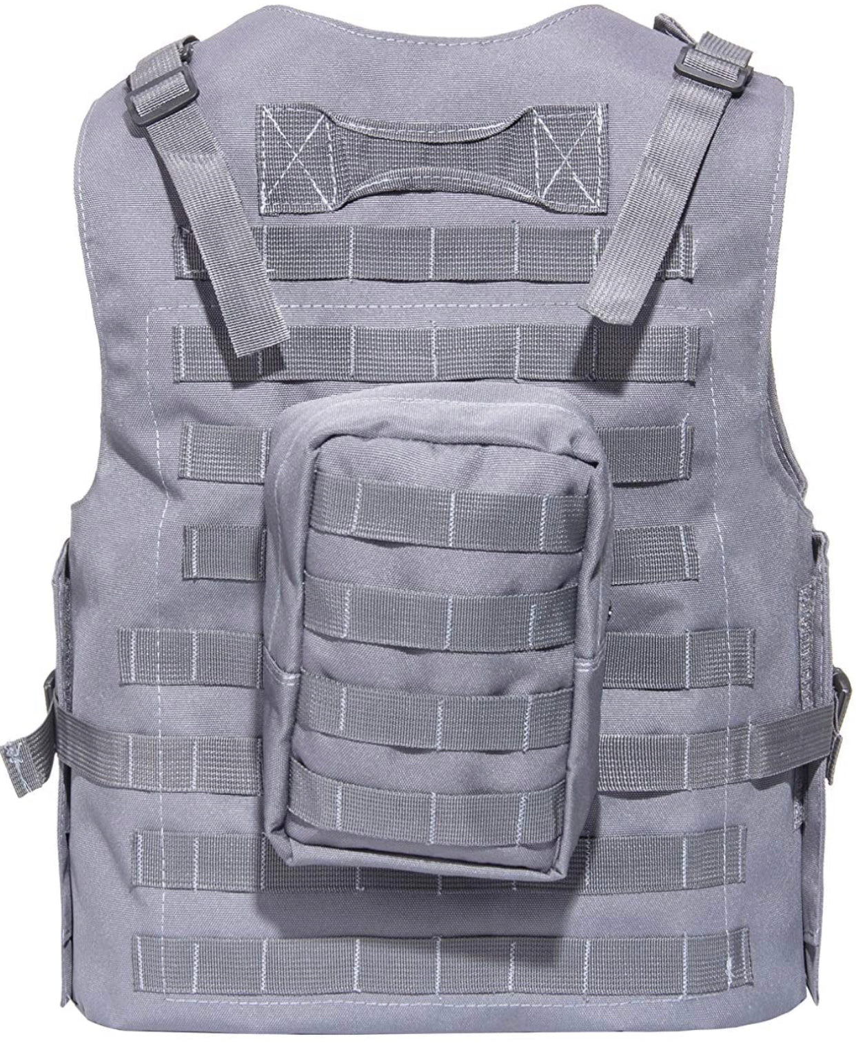 Kids Airsoft Tactical Plate Carrier Vest with Free US Flag Patch, Mil Spec 1000D Nylon PALS Molle Modular w/ 4 Mag Pouches, Side Pouch, Chest Mag Pouch