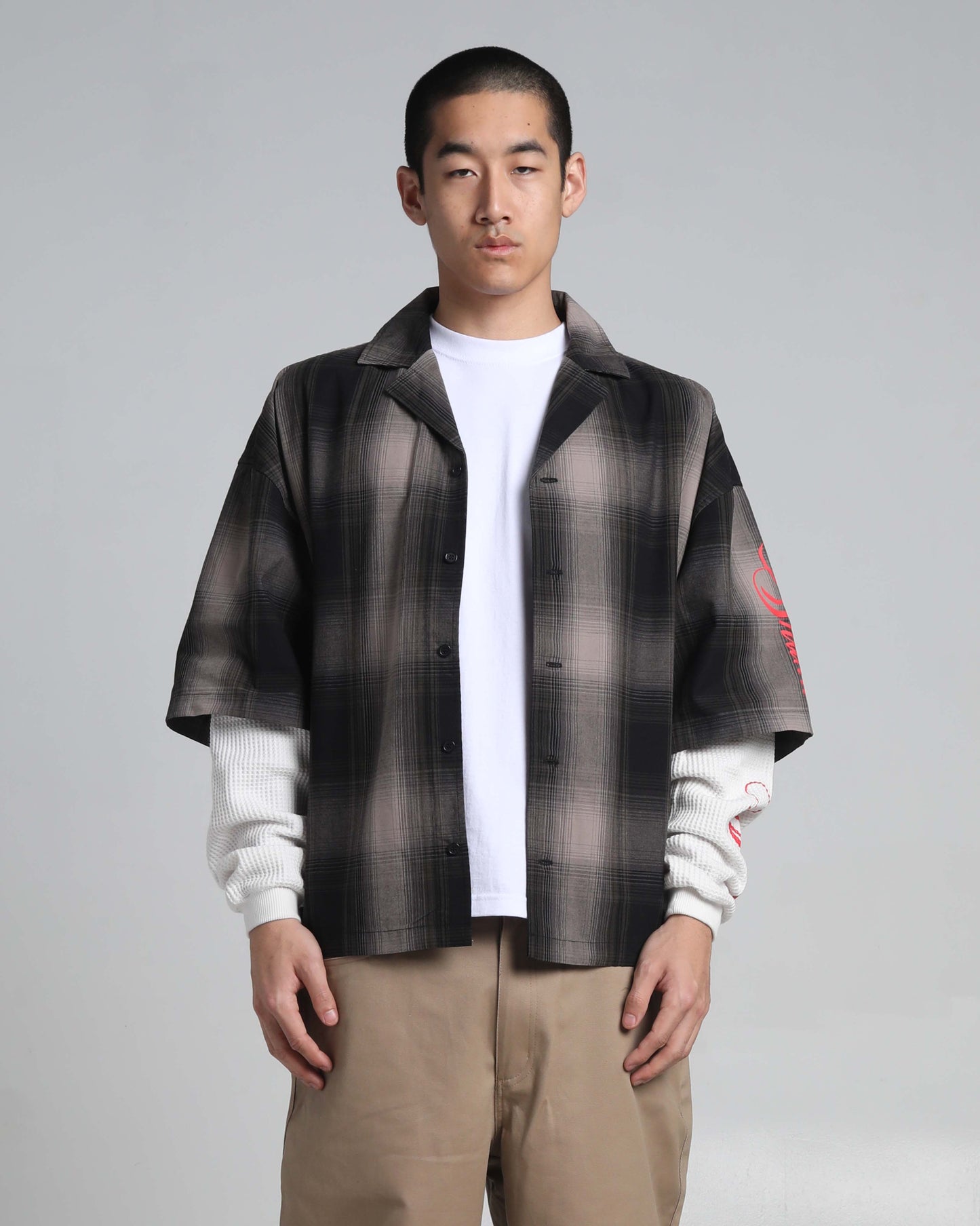 Layered Plaid Short Sleeve