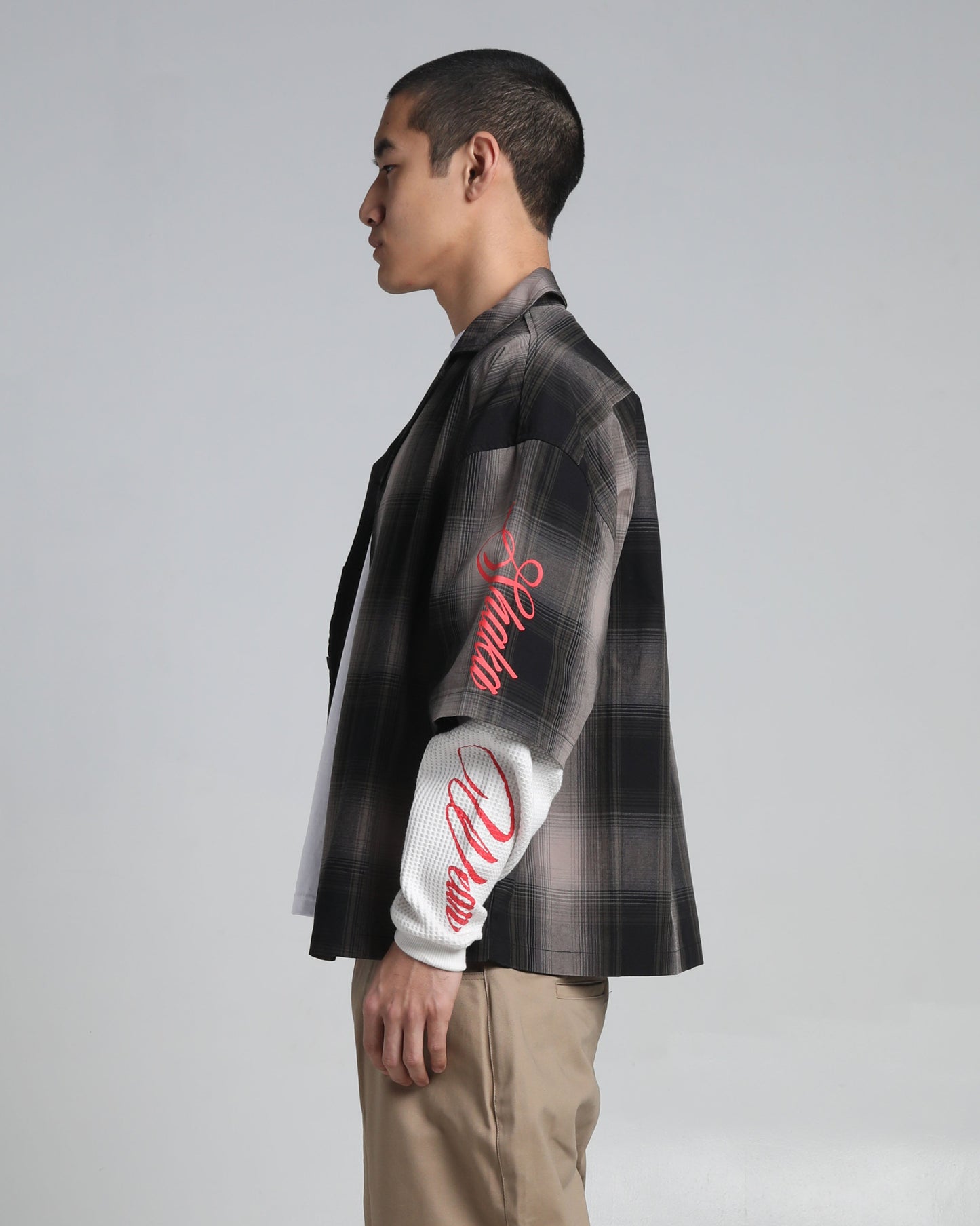 Layered Plaid Short Sleeve