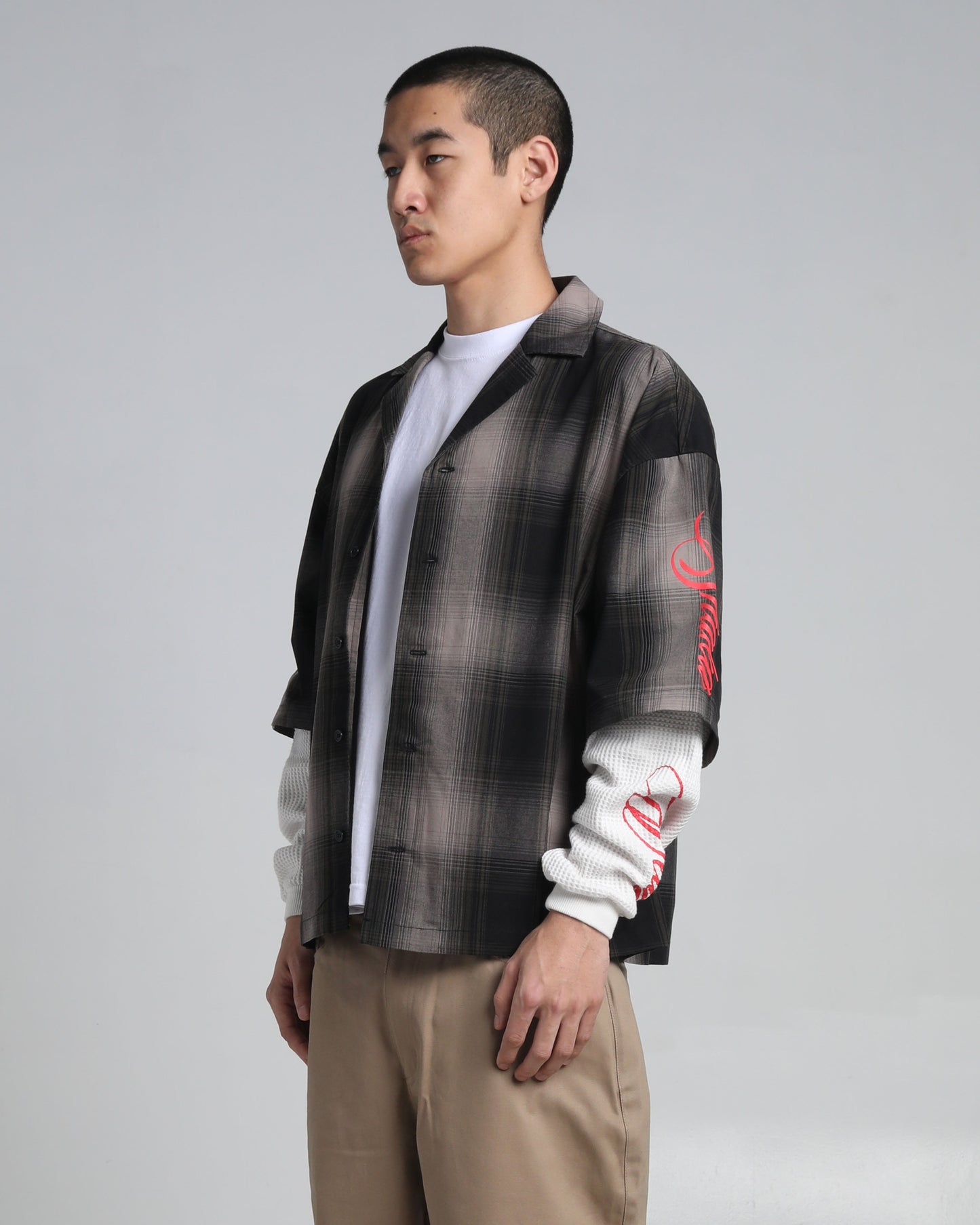 Layered Plaid Short Sleeve