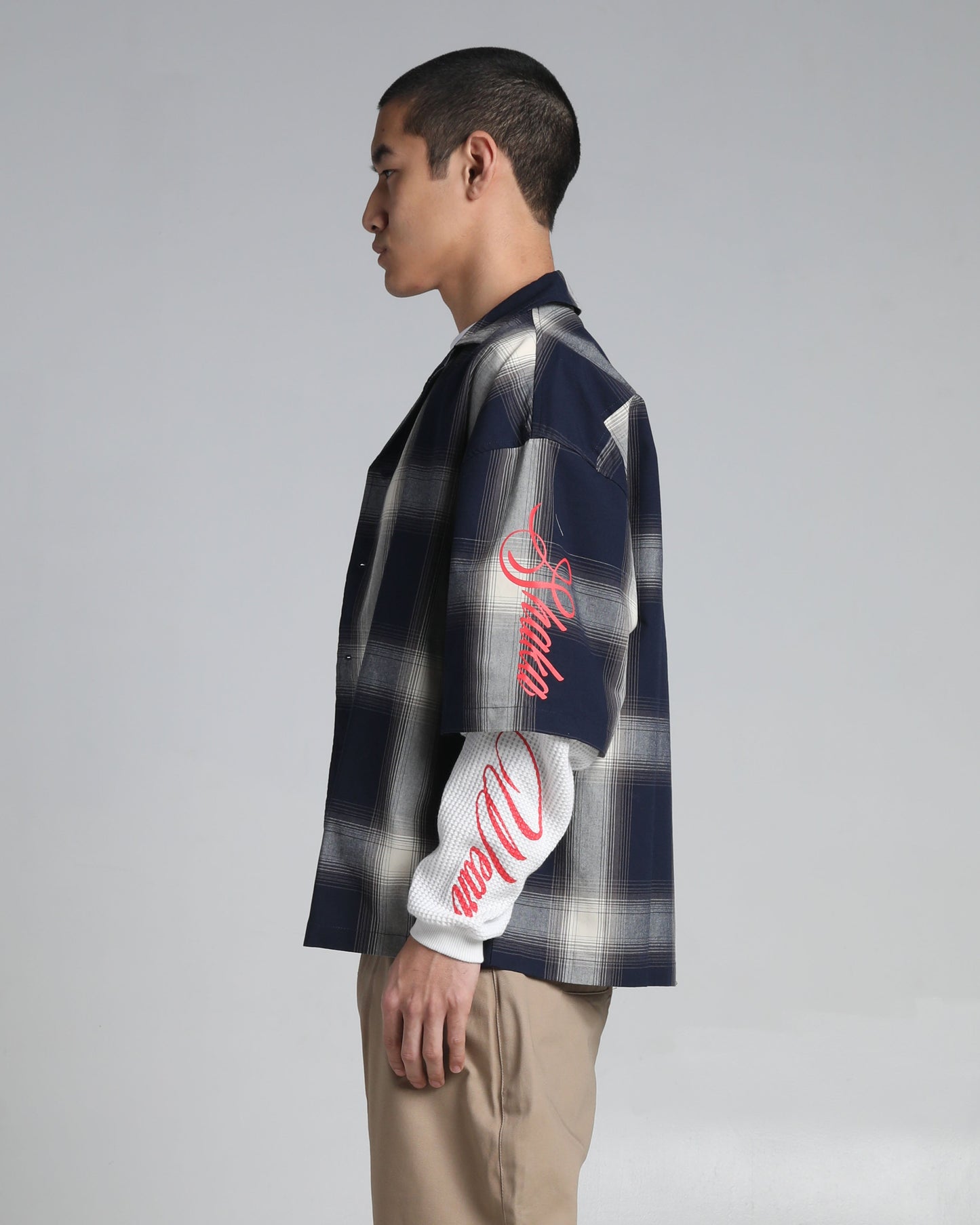 Layered Plaid Short Sleeve