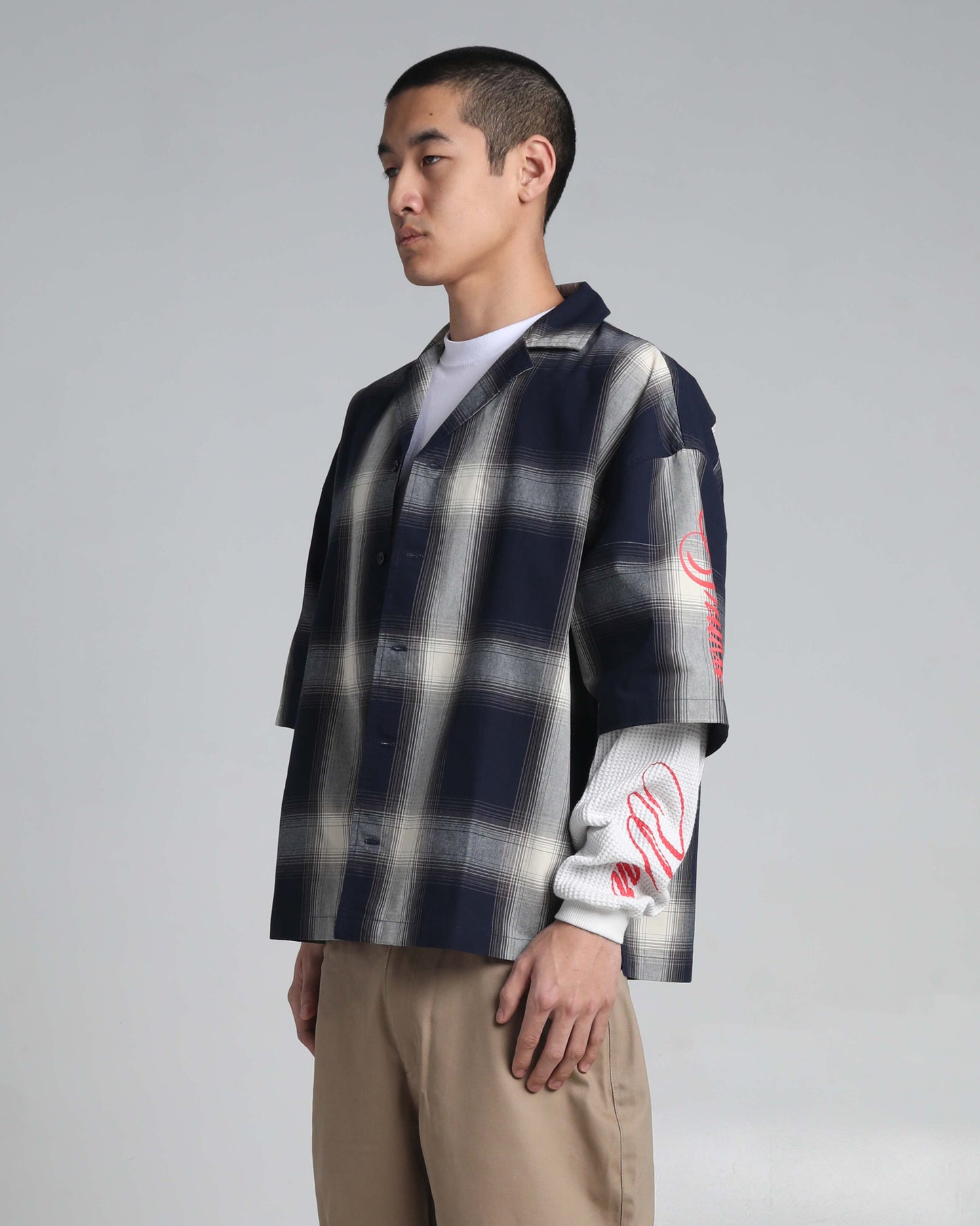 Layered Plaid Short Sleeve