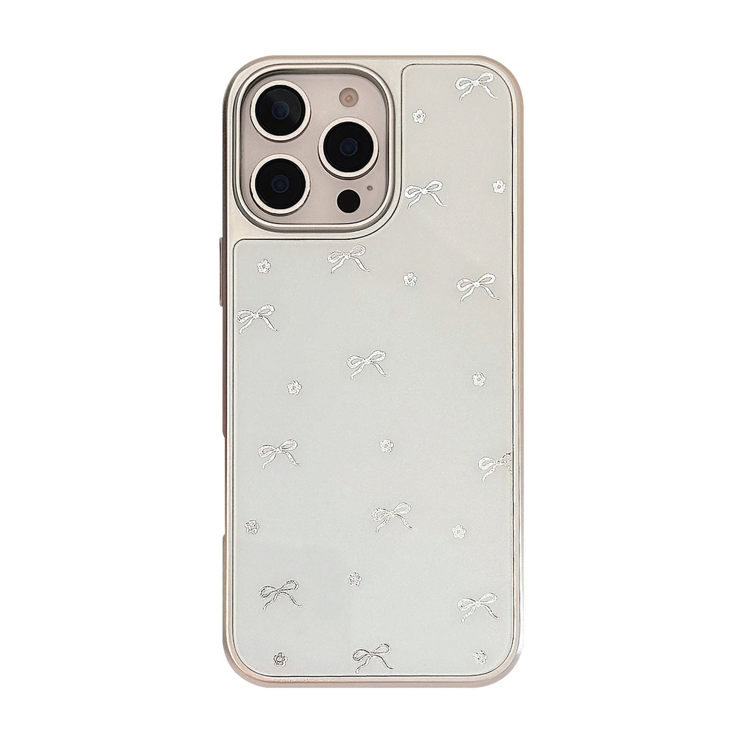 Gilt applicable to Apple 16Pro Max mobile phone case iphone17 electroplated bow 14 small fresh Huawei P70