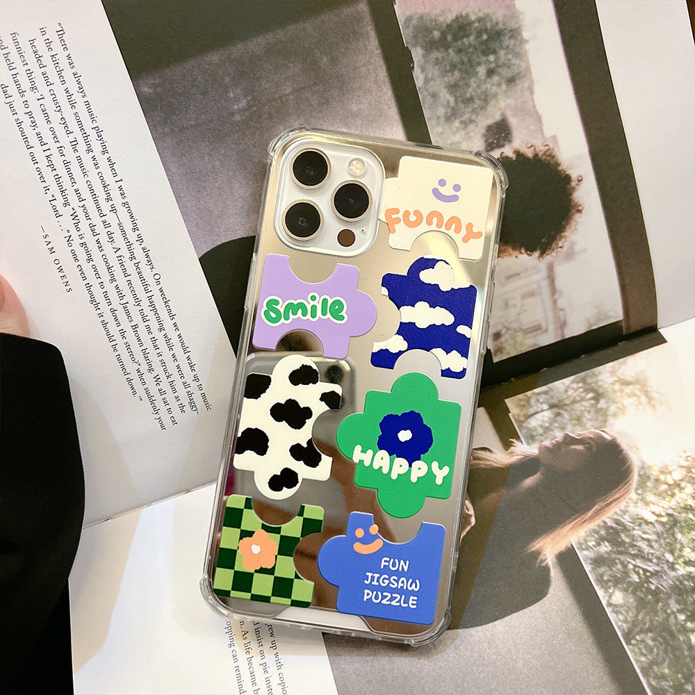 Personalized puzzle 17pro Apple iphone16plus mobile phone case 14promax mirror 11 anti-drop 8 suitable for XR