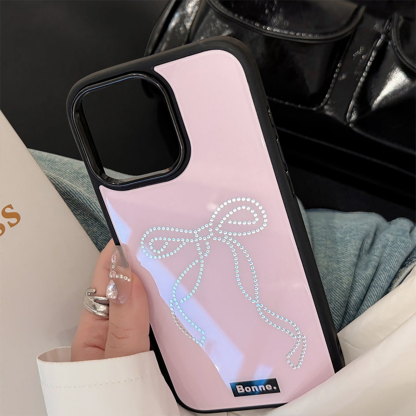 Gilt ins sweet cool wind iphone16 apple 17pro max mobile phone case 13 generation 14 bow 12 applicable